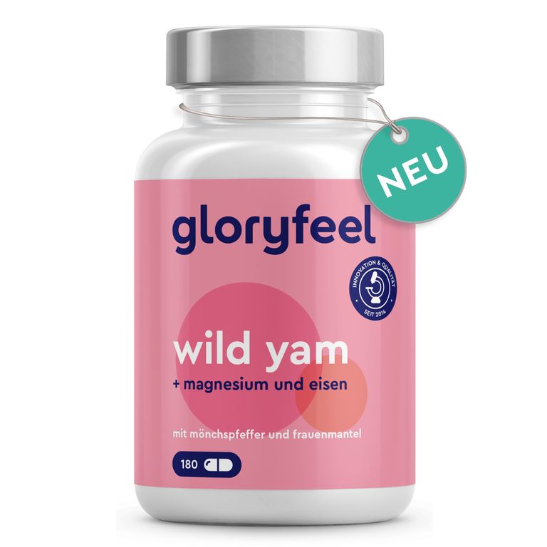 shopapotheke gloryfeel ® Wild Yam + Mönchspfeffer & Frauenmantel mit Magnesium & Eisen Kapseln