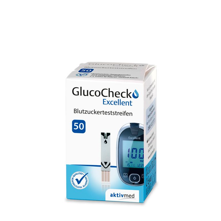 Shopapotheke GlucoCheck Excellent Messgerät (mmol/L) + 60 Teststreifen