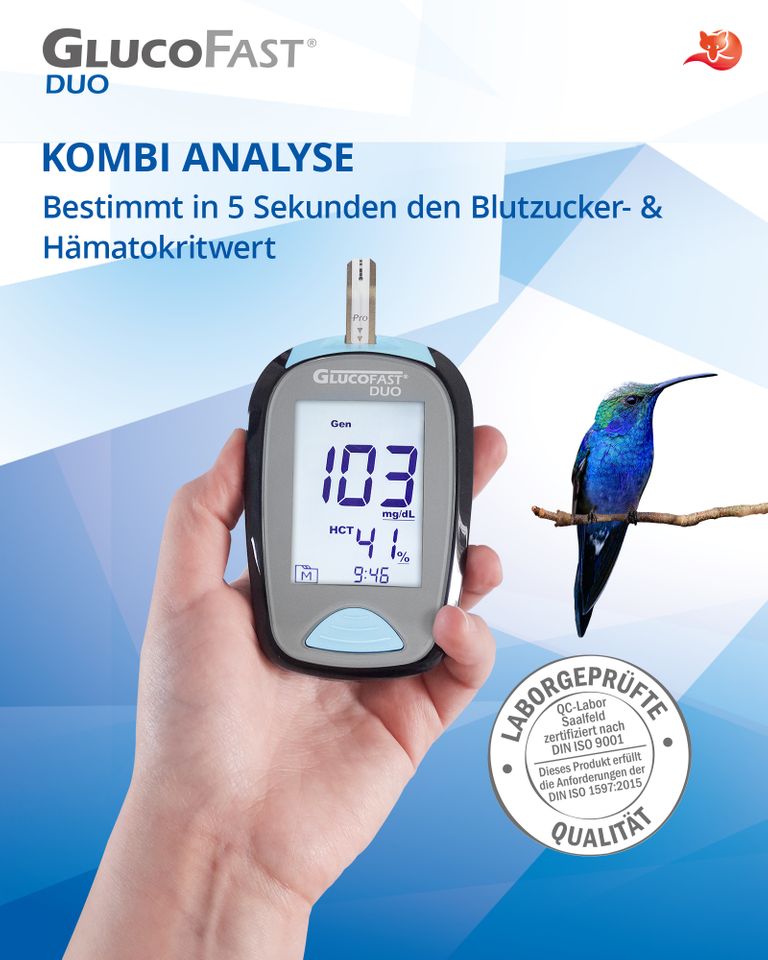 Shopapotheke Glucofast® Duo Blutzuckermessgerät Starterset Inkl. Teststreifen Und Lanzetten (mg/dL)