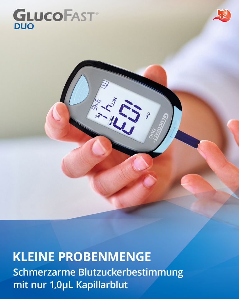 Shopapotheke Glucofast® Duo Blutzuckermessgerät Starterset Inkl. Teststreifen Und Lanzetten (mg/dL)