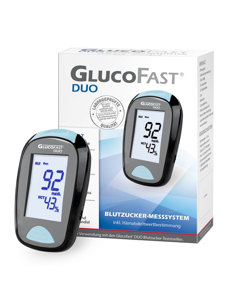 shopapotheke Glucofast® Duo Blutzuckermessgerät Starterset inkl. Teststreifen und Lanzetten (mg/dL)
