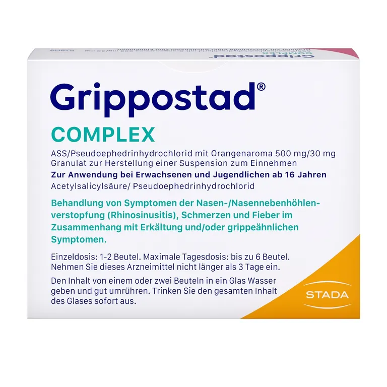 Shopapotheke Grippostad® Complex ASS/Pseudoephedrin Bei Schnupfen Und Erkältungsbedeingten Schmerzen Und Fieber