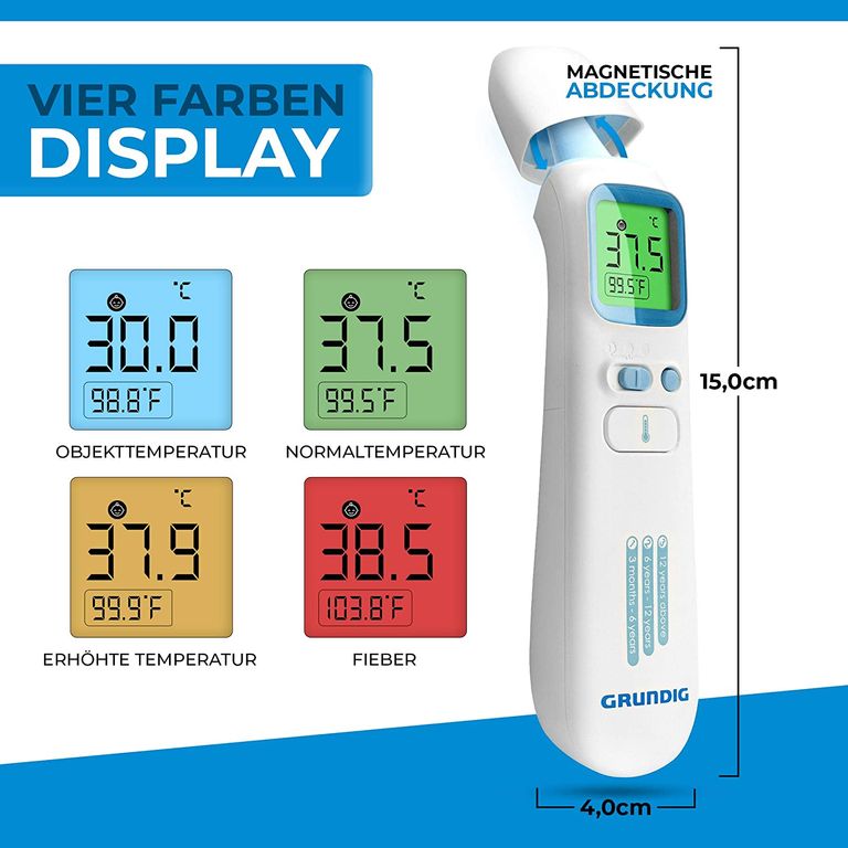 Shopapotheke Grundig Fieberthermometer Kontaktlos Infrarot - Hochpräzise Ohr Stirn