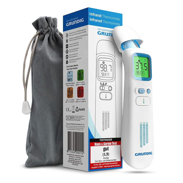 shopapotheke Grundig Fieberthermometer kontaktlos Infrarot - Hochpräzise Ohr Stirn