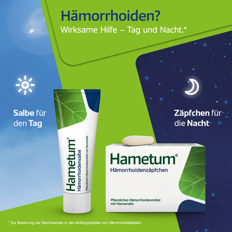 Shopapotheke Hametum® Hämorrhoidenzäpfchen + Hametum® Feuchtpflegetücher + Hametum® Hämorrhoidensalbe Mit Applikator