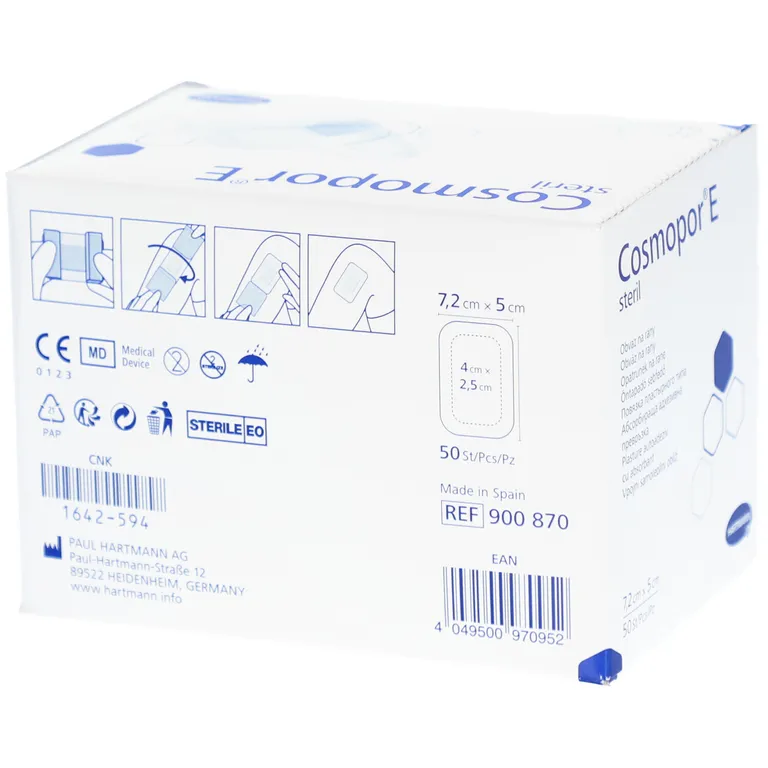 Shopapotheke Hartmann Cosmopor® E Wundpflaster Steril 50 Stück 7 2 X 5 Cm