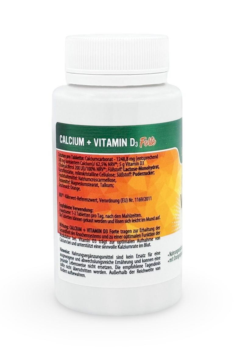 Shopapotheke Herbal Therapy Kalzium (500 Mg) + Vitamin D3 (200 IE) Forte Kautabletten