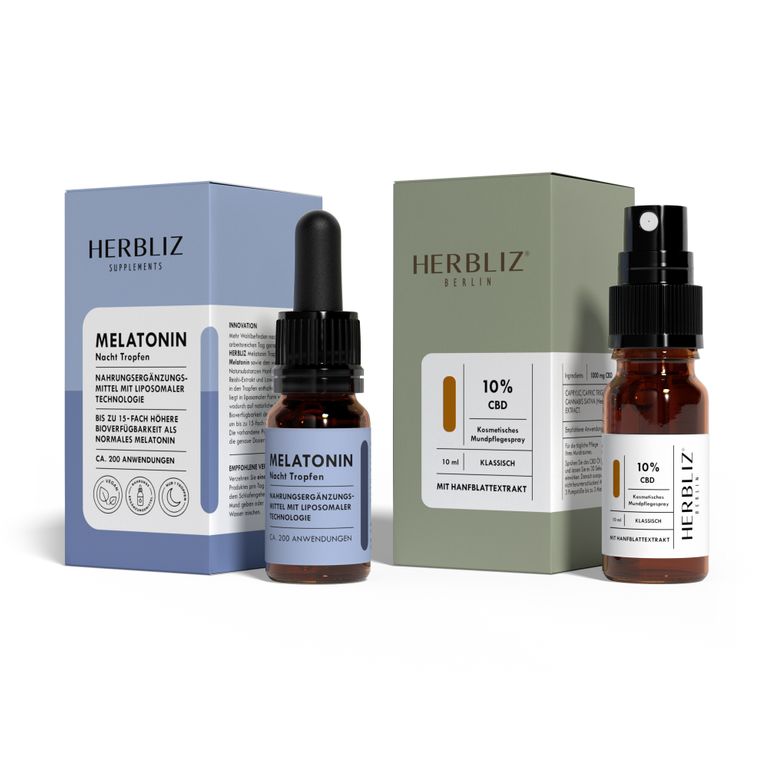 shopapotheke HERBLIZ Relax & Sleep Bundle - Melatonin Drops & 10% CBD Öl