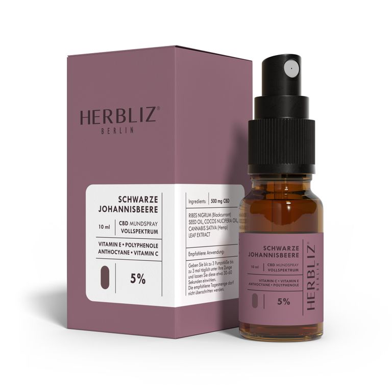 Shopapotheke HERBLIZ Schwarze Johannisbeere CBD Öl 5%