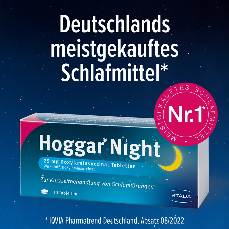 Shopapotheke Hoggar® Night Tabletten: Nicht Nur Einschlafen Sondern Durchschlafen. 25 Mg Doxylaminsuccinat Schlaftabletten Für Die Kurzzeitbehandlung Von Akuten Schlafstörungen