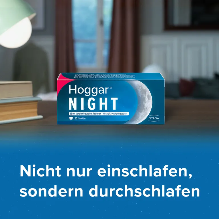 Shopapotheke Hoggar® Night Tabletten: Nicht Nur Einschlafen Sondern Durchschlafen. 25 Mg Doxylaminsuccinat Schlaftabletten Für Die Kurzzeitbehandlung Von Akuten Schlafstörungen