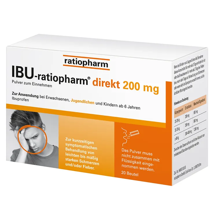 shopapotheke IBU-ratiopharm® direkt 200 mg Pulver zum Einnehmen