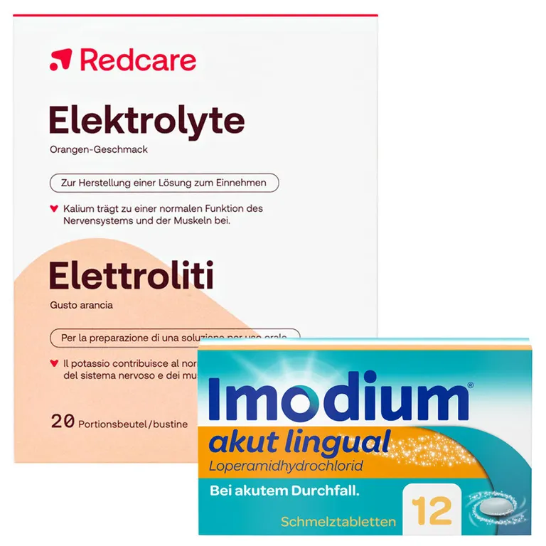 shopapotheke Imodium® akut lingual + Redcare Elektrolyte