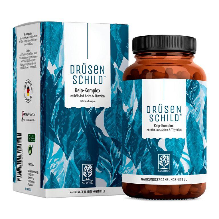 shopapotheke Jod (Kelp) & Selen Komplex mit Thymian - Schilddrüse Kapseln - Drüsenschild - NATURTREU®