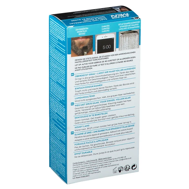 Shopapotheke JUST FOR MEN Pflege-Brush-In-Color-Gel Schwarz