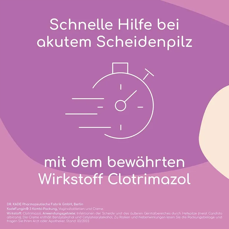 Shopapotheke KadeFungin 3 Kombi-Packung - Vaginaltabletten Und -creme Zur Behandlung Von Scheidenpilz In 3 Tagen