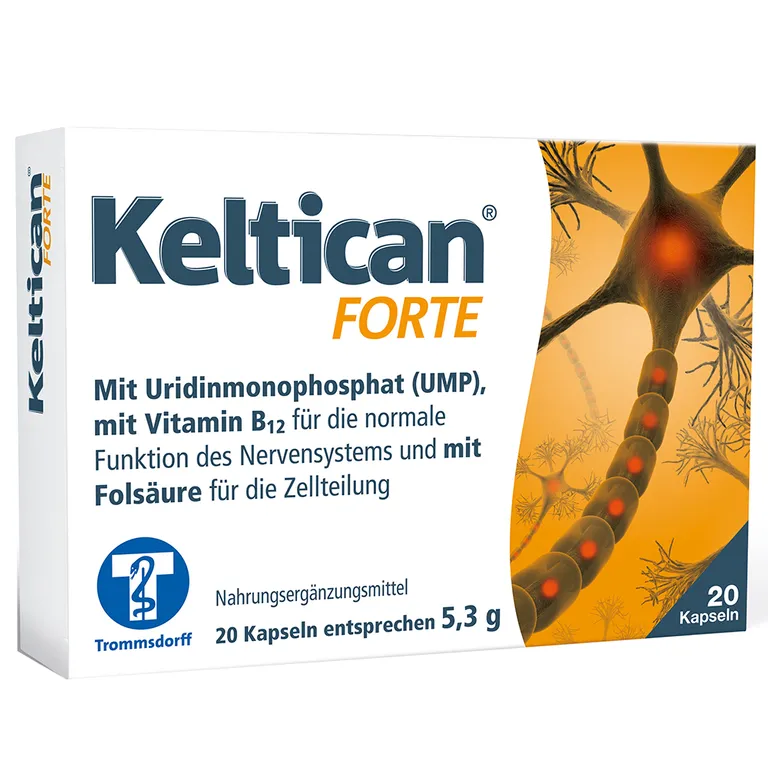 shopapotheke Keltican® forte Kapseln mit Uridinmonophosphat (UMP) Vitamin B12 und Folsäure zur Unterstützung der Nervenregeneration