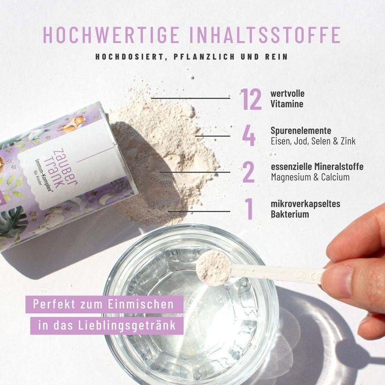 Shopapotheke Kinder Immun Komplex Multivitamin Pulver- 19 Vitamine Mineralien Nährstoffe- Zaubertrank- NATURTREU®