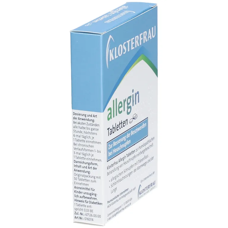 Shopapotheke KLOSTERFRAU Allergin Tabletten Bei Heuschnupfen