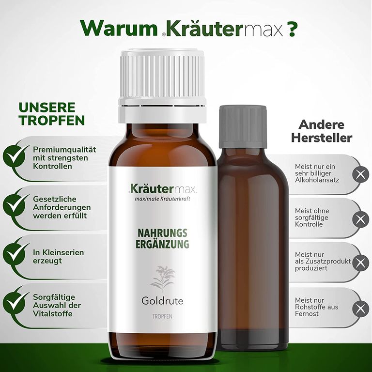 Shopapotheke Kräutermax Goldrute Tropfen MitExtrakt Aus Der Blüte Der Gewöhnlichen Goldrute (Solidago Virgaurea)