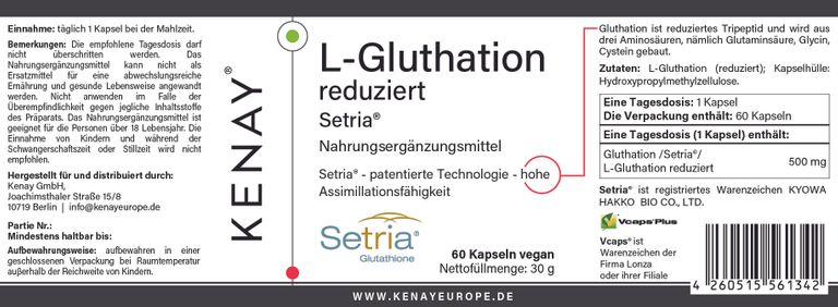 Shopapotheke L-Gluthation Reduziert Setria® KENAY®