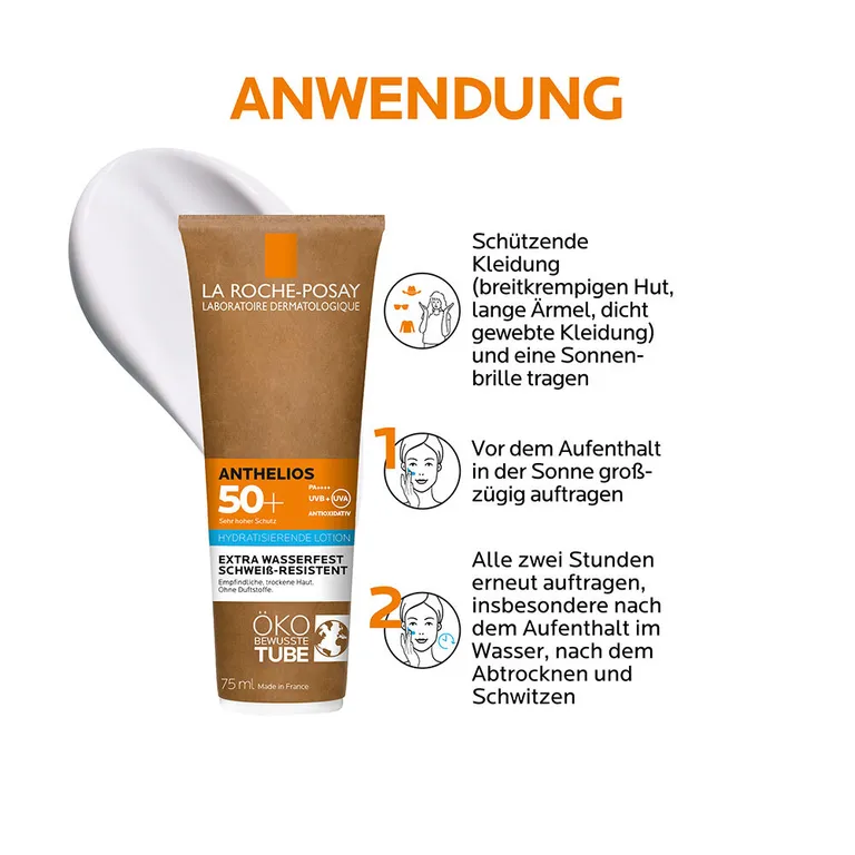 Shopapotheke La Roche Posay Anthelios Hydratisierende Milch LSF 50+: Sonnenmilch In Der Tube Mit Pappe Mit Hohem Breitbandschutz Für Empfindliche Und Trockene Haut