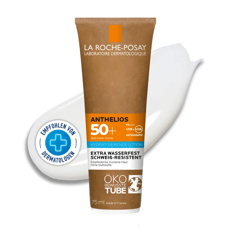 shopapotheke La Roche Posay Anthelios Hydratisierende Milch LSF 50+: Sonnenmilch in der Tube mit Pappe mit hohem Breitbandschutz für empfindliche und trockene Haut