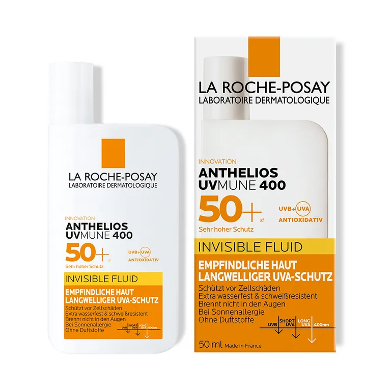 Shopapotheke La Roche Posay Anthelios Invisible Fluid UVMune 400 LSF 50+: Sonnencreme Für Das Gesicht Für Zu Sonnenallergie Neigende Und Empfindliche Haut