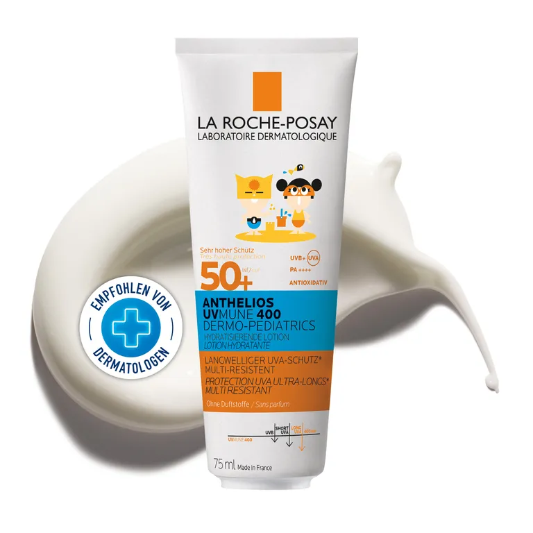 shopapotheke La Roche Posay Anthelios Sonnenmilch für Kinder LSF 50+: Effektiver Sonnenschutz mit MEXORYL 400 Filtertechnologie und Antioxidantien + Lipikar Baume AP+M Körperbalsam Mini GRATIS + Lipikar Baume AP+M Körperbalsa