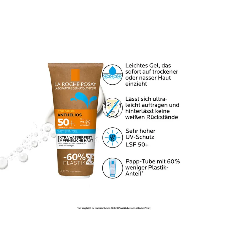 Shopapotheke La Roche Posay Anthelios Wet Skin Gel LSF 50+: Wasserfester Sonnenschutz Für Empfindliche Und Zu Sonnenallergie Neigende Haut