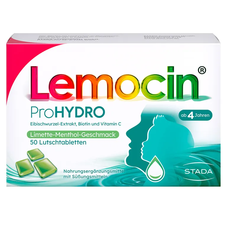 shopapotheke Lemocin® ProHYDRO für zwischendurch – Lutschtabletten mit Vitamin C Biotin und Eibischwurzelextrakt zur Beruhigung und Befeuchtung von Hals und Rachen