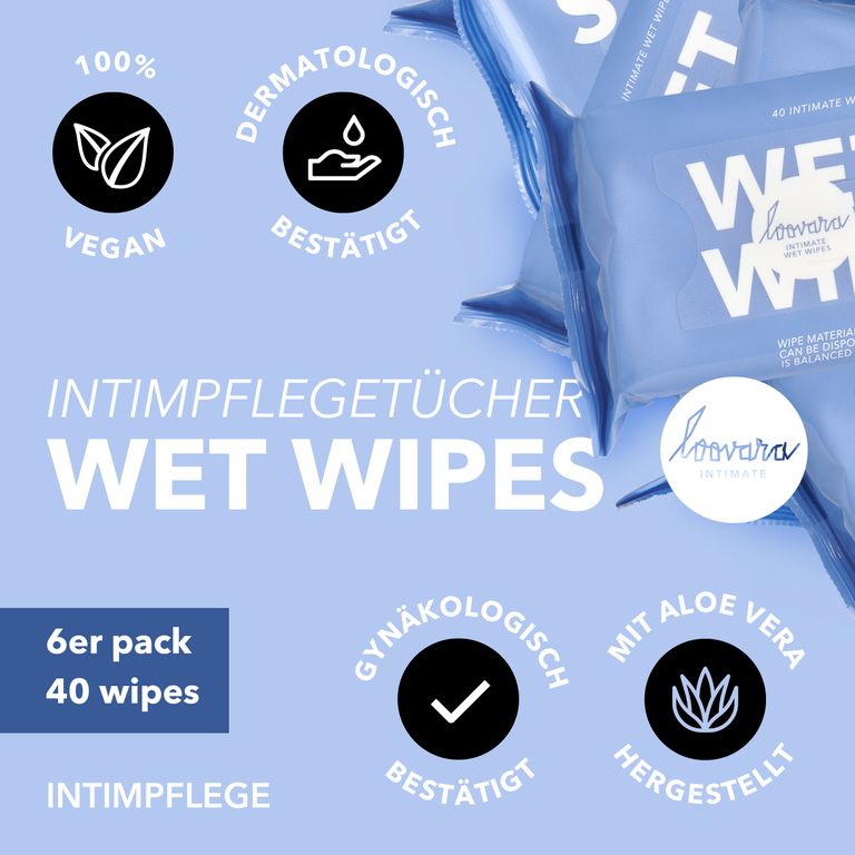 Shopapotheke Loovara Intimpflege Tücher - WET WIPES - Für Frauen 6er Pack Intim-Feuchttücher