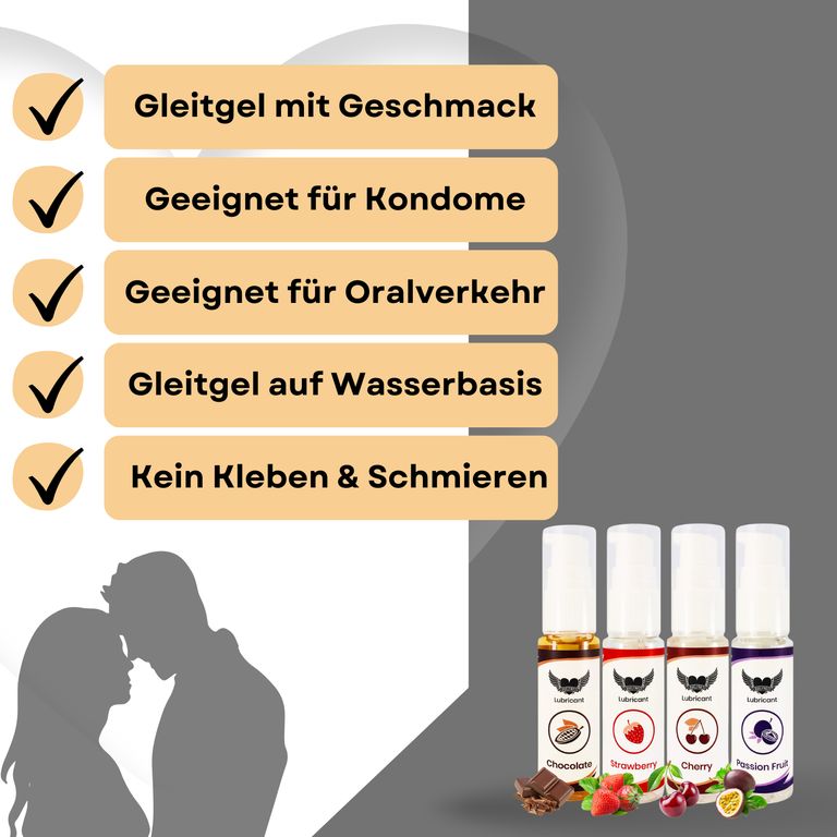 Shopapotheke Lovelyness - Gleitgel Mit Geschmack Erdbeere Kirsche Schokolade Passionsfrucht Im Set 120ml