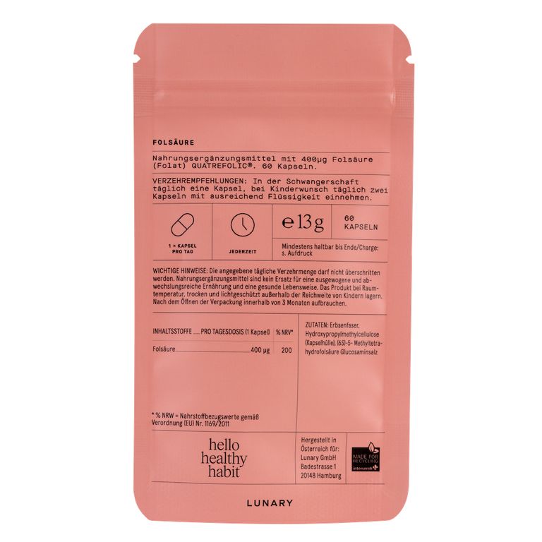 Shopapotheke LUNARY Folsäure (Folat) Boost Quatrefolic®