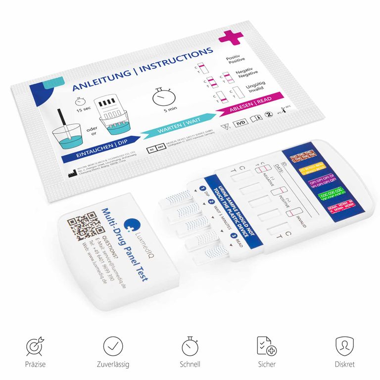 Shopapotheke LuxmedIQ Drogenschnelltest Für 10 Drogenarten - Urin Drogentest Multi 10 - Testkassette