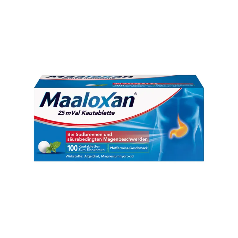shopapotheke MAALOXAN® Kautabletten bei Sodbrennen mit Magenschmerzen
