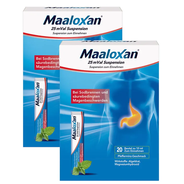 shopapotheke MAALOXAN® Suspension bei Sodbrennen mit Magenschmerzen
