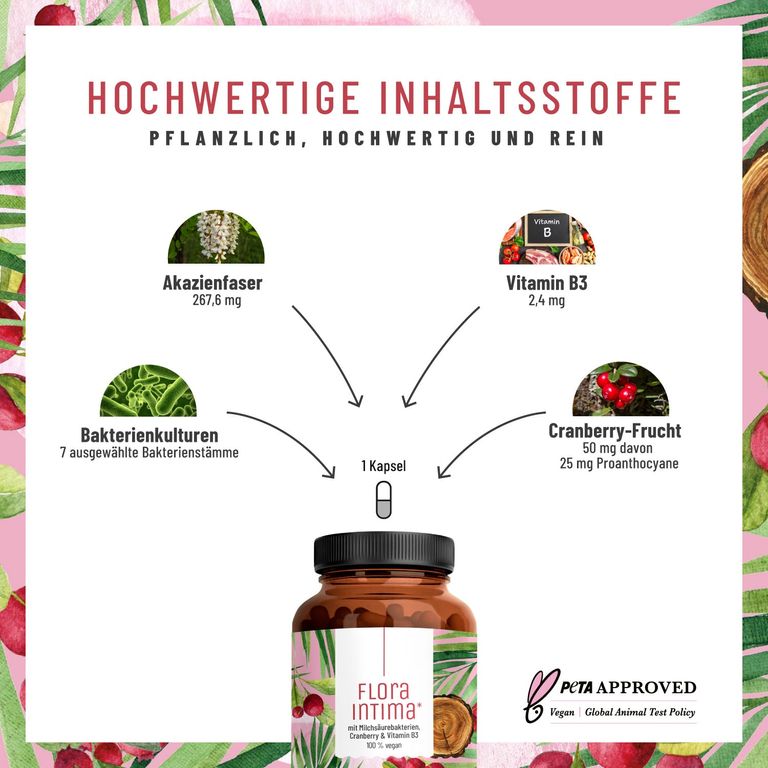 Shopapotheke Milchsäurebakterien Mit Cranberry & Vitamin B3 - Floraintima - NATURTREU®