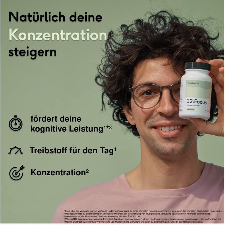 Shopapotheke Mindsupply FOCUS - Konzentrations-Kapseln Mit Gingko Bacopa Und Panax Ginseng