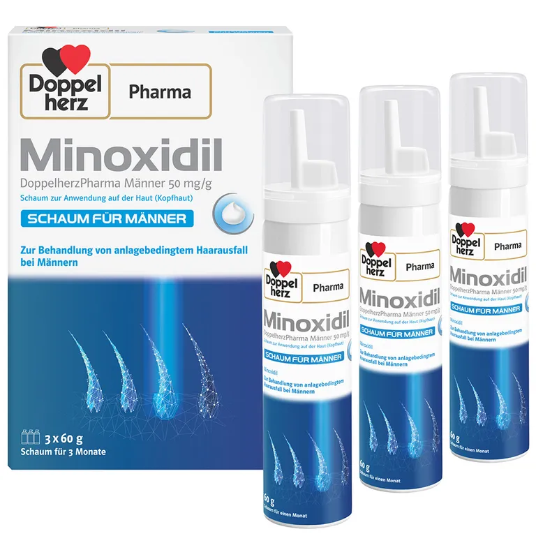 shopapotheke Minoxidil DoppelherzPharma Männer 50 mg/g Schaum zur Anwendung auf der Haut (Kopfhaut)