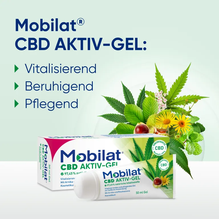 Shopapotheke Mobilat® CBD Aktiv-Gel: Vitalisierendes Und Pflegendes Gel Zur Entspannung Beanspruchter Körperpartien. Mit Hochkonzentriertem CBD (>99% Reinheit) Arnika-Extrakt Und Rosskastanien-Extrakt