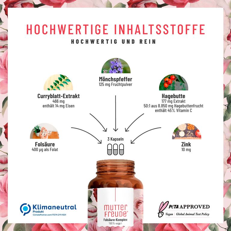 Shopapotheke Mönchspfeffer Folsäure Komplex - 90 Vitex Agnus Castus Kapseln - Mutterfreude - NATURTREU®