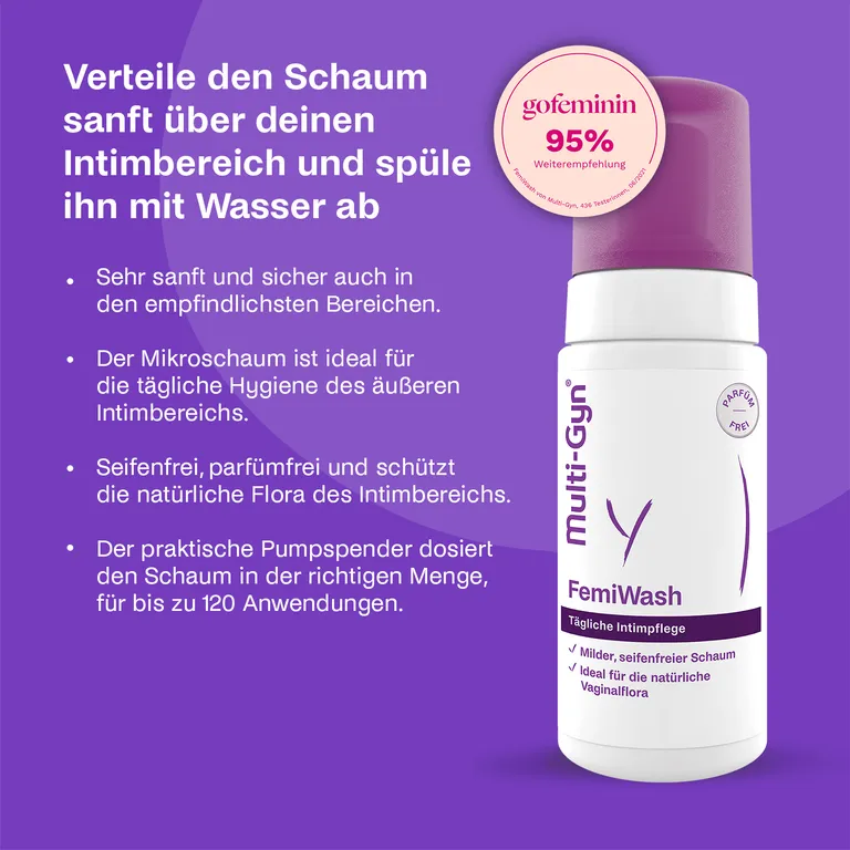 Shopapotheke Multi-Gyn FemiWash – Seifenfreier Mikroschaum Zur Anwendung Im äußeren Intimbereich