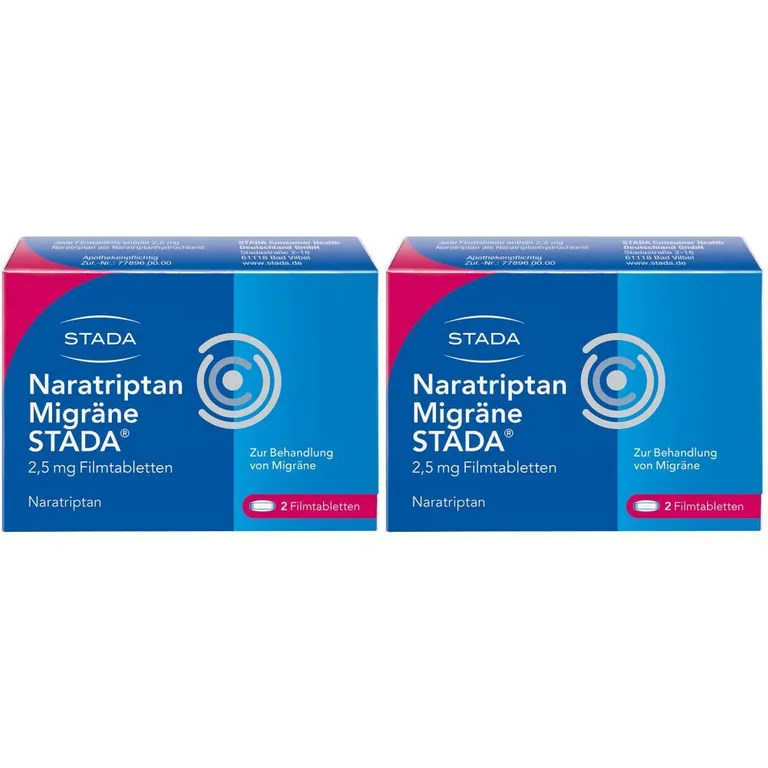 shopapotheke Naratriptan Migräne STADA® 2 5 mg lindert Migränekopfschmerzen mit und ohne Aura