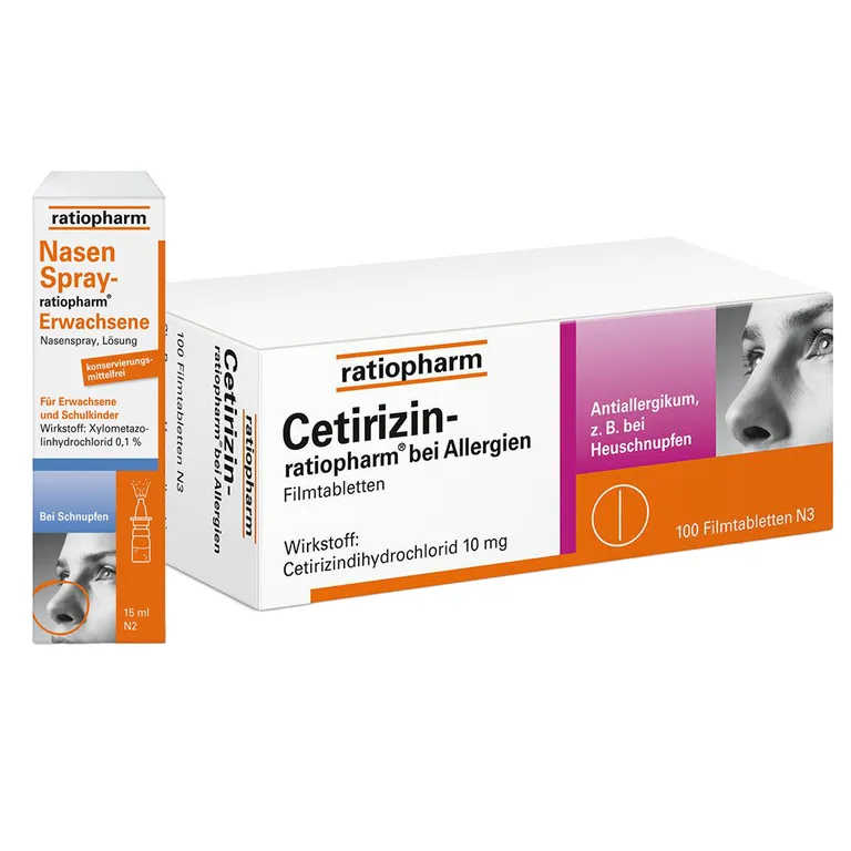 shopapotheke Nasenspray-ratiopharm® Erwachsene + Cetirizin-ratiopharm® 10 mg bei Allergien Filmtabletten