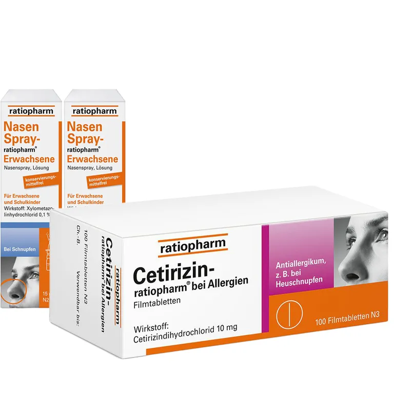 shopapotheke Nasenspray-ratiopharm® Erwachsene + Cetirizin-ratiopharm® 10 mg bei Allergien Filmtabletten