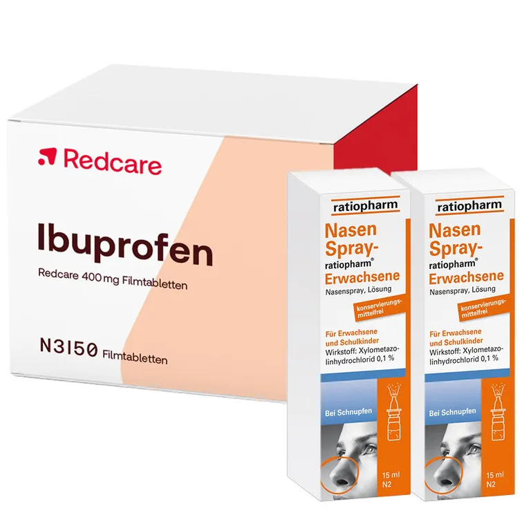 shopapotheke NasenSpray ratiopharm® Erwachsene + Redcare Ibuprofen 400 mg