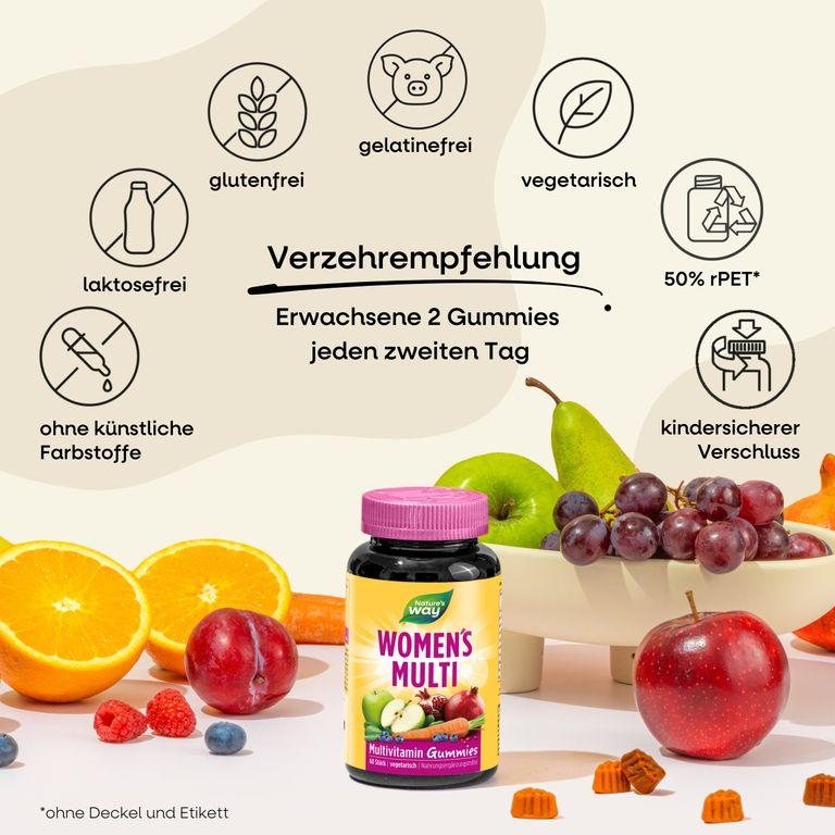 Shopapotheke Nature's Way Women's Multi Multivitamin Gummies - A-Z Vitamine Für Frauen - Mit Folsäure B12 & Zink