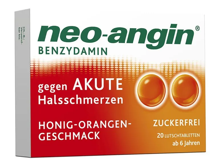 shopapotheke neo-angin Benzydamin gegen akute Halsschmerzen - Honig-Orangengeschmack - zuckerfrei