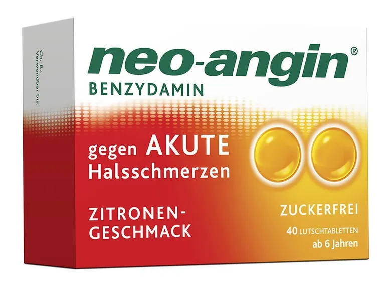 shopapotheke neo-angin Benzydamin gegen akute Halsschmerzen - Zitronengeschmack - zuckerfrei